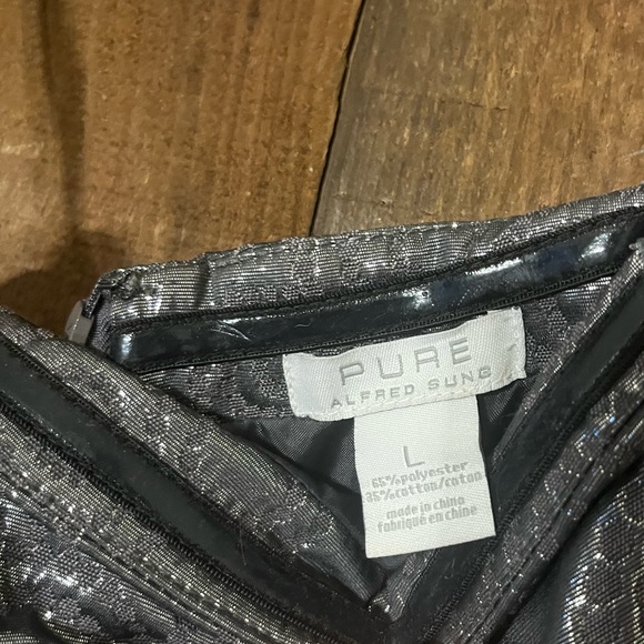 PURE Alfred Sung - Silver Strapless Dress for Party, Wedding guest, graduation - Picture 5 of 8